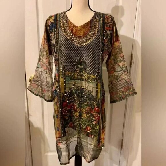 PAKISTANI DESIGNER KURTA DRESS‎ SEMI FORMAL - Picture 5 of 6